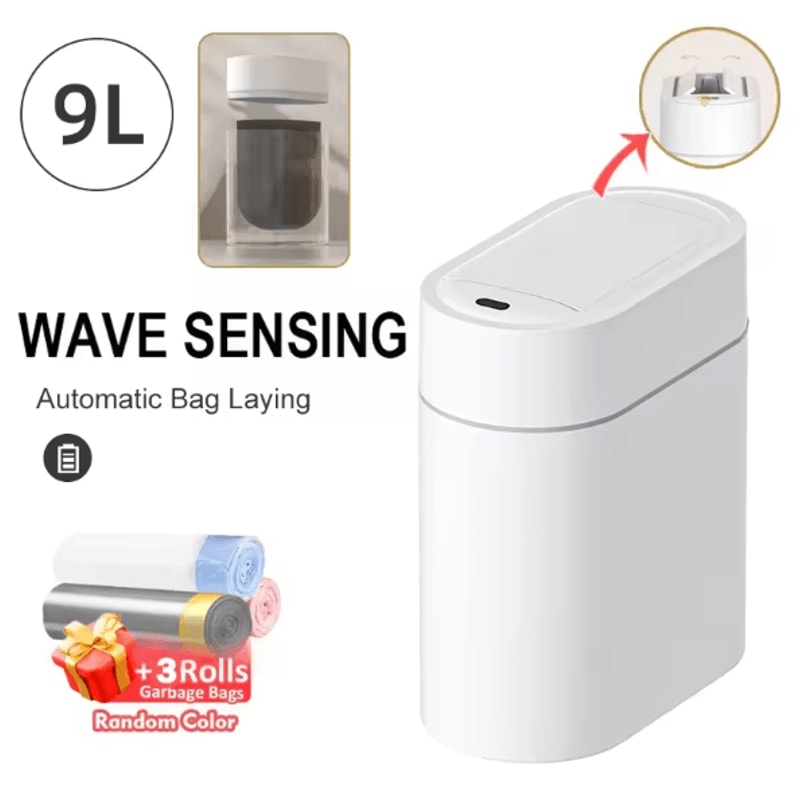SmartSeal 9L Sensor Trash Can With Automatic Bagging Dual Opening 5