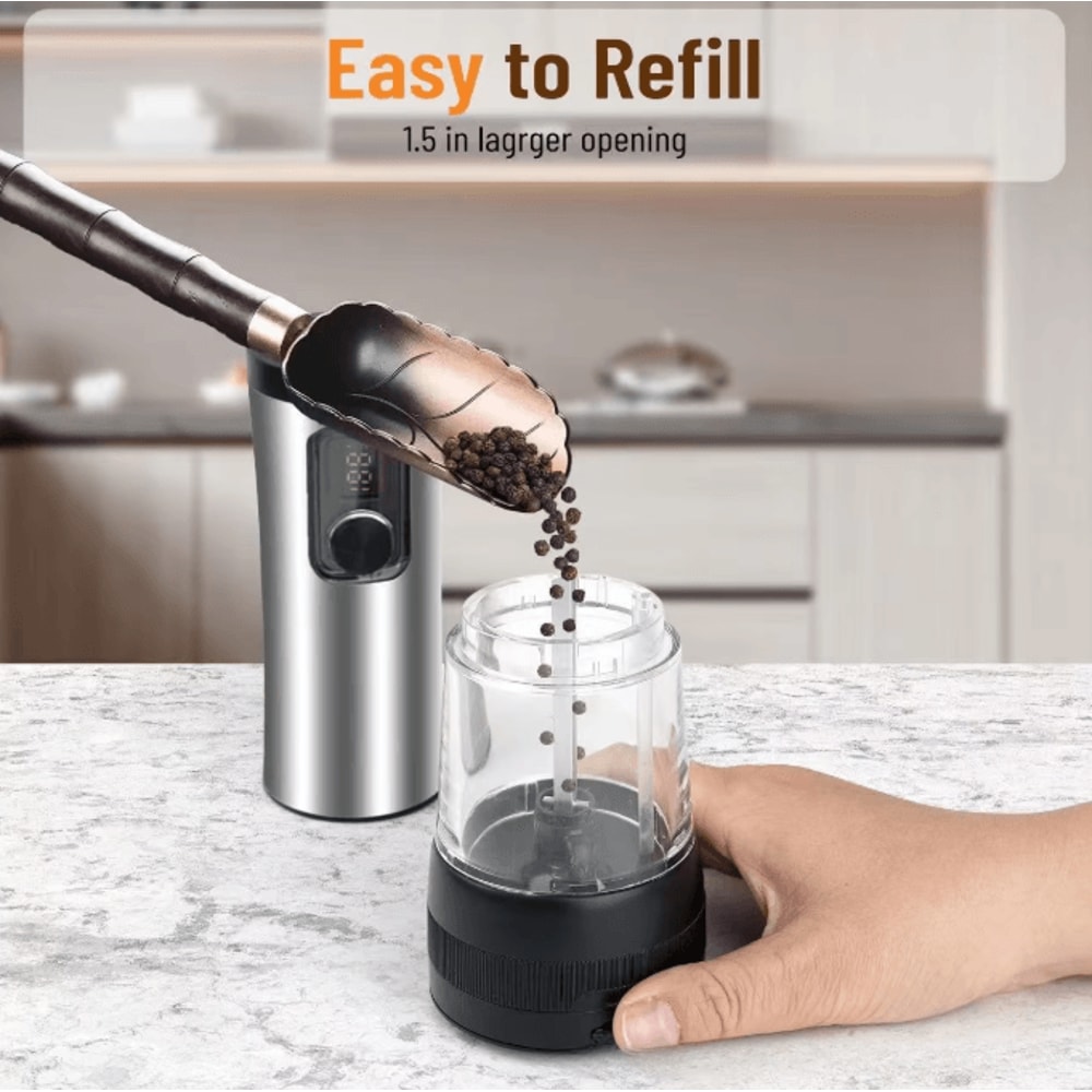 GrindPro Rechargeable Electric Salt And Pepper Grinder Set With LED Indicator 1