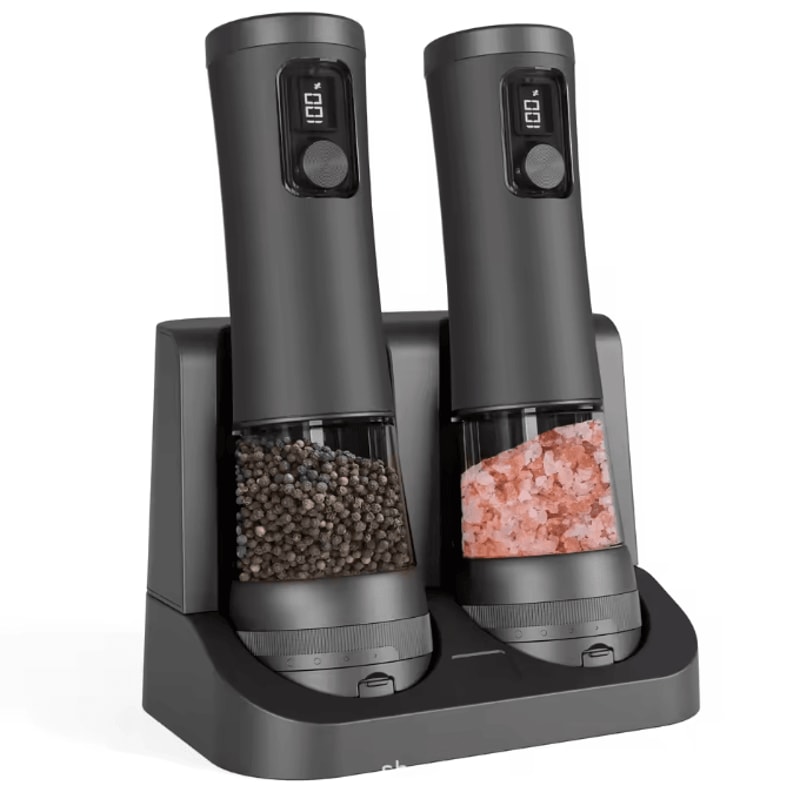GrindPro Rechargeable Electric Salt And Pepper Grinder Set With LED Indicator 4