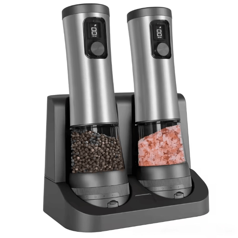 GrindPro Rechargeable Electric Salt And Pepper Grinder Set With LED Indicator 5