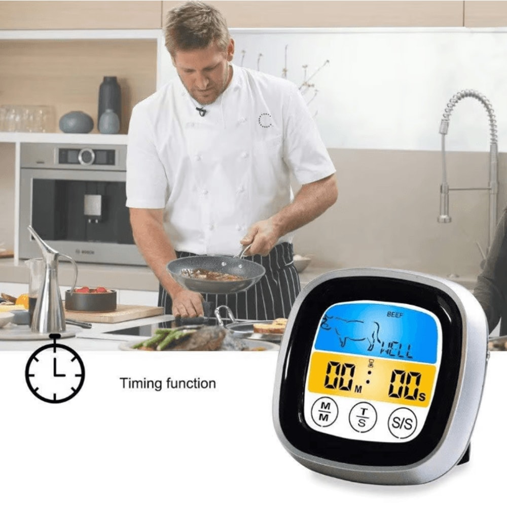 TempMaster Smart Digital Meat Thermometer With Probe Touchscreen Timer 1