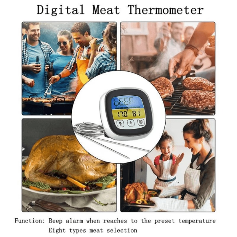 TempMaster Smart Digital Meat Thermometer With Probe Touchscreen Timer 3