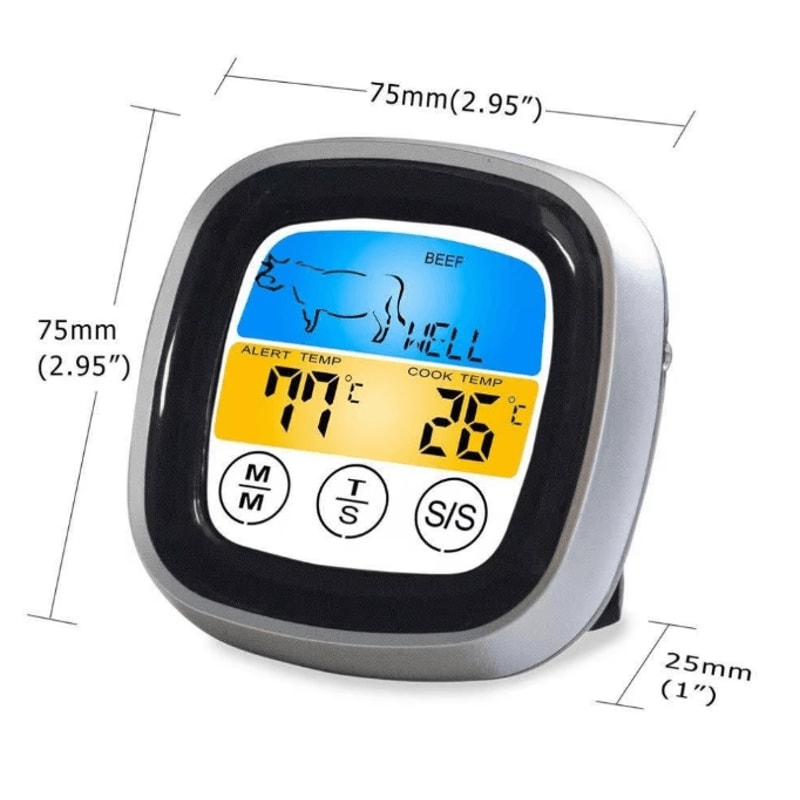 TempMaster Smart Digital Meat Thermometer With Probe Touchscreen Timer 4