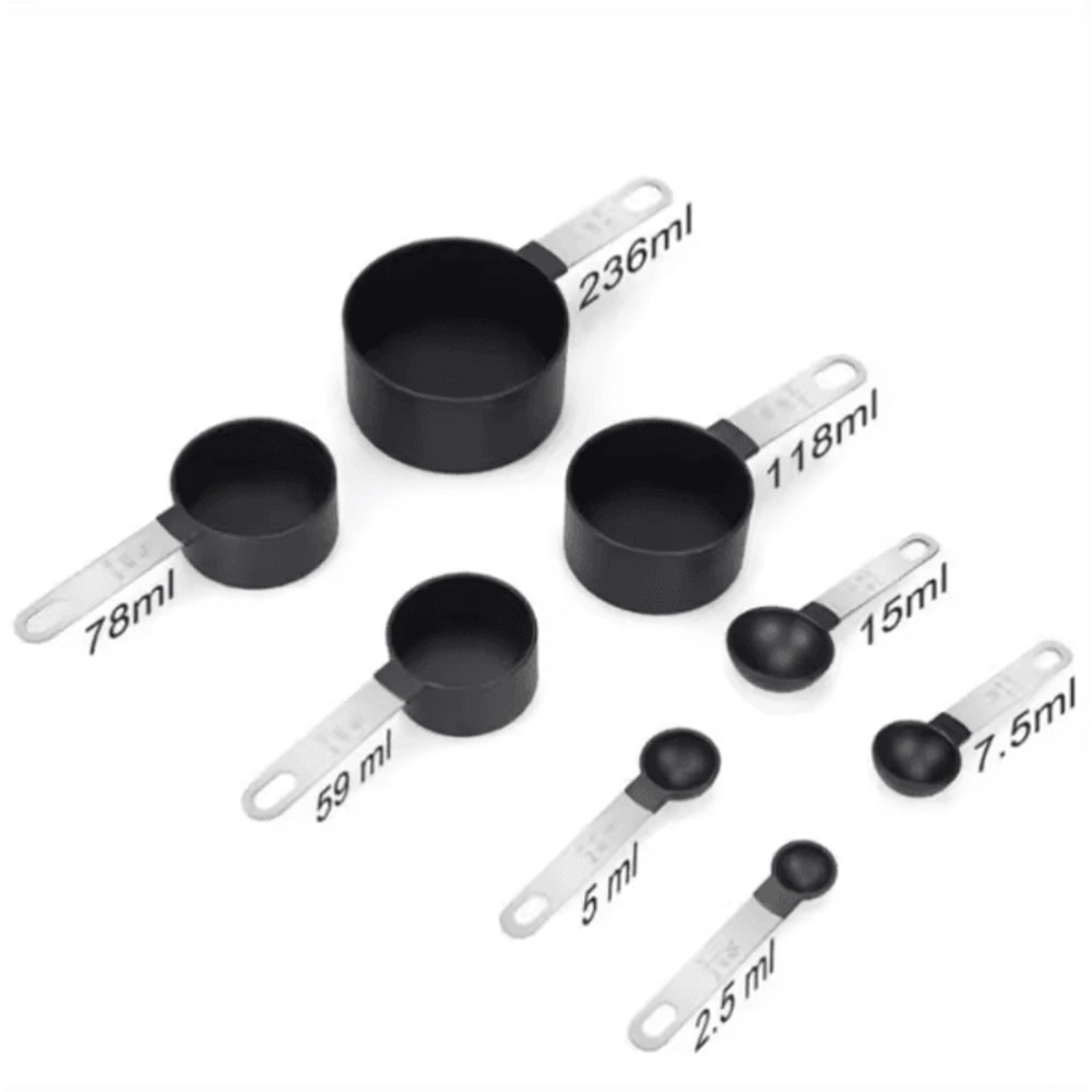 PrecisePro 8Piece Stainless Steel Measuring Cups Spoons With Silicone Grip 5