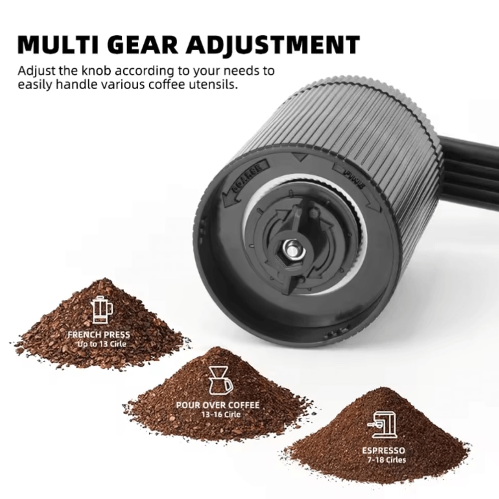 BrewGo Mini Manual Coffee Grinder With Adjustable Conical Burr 1