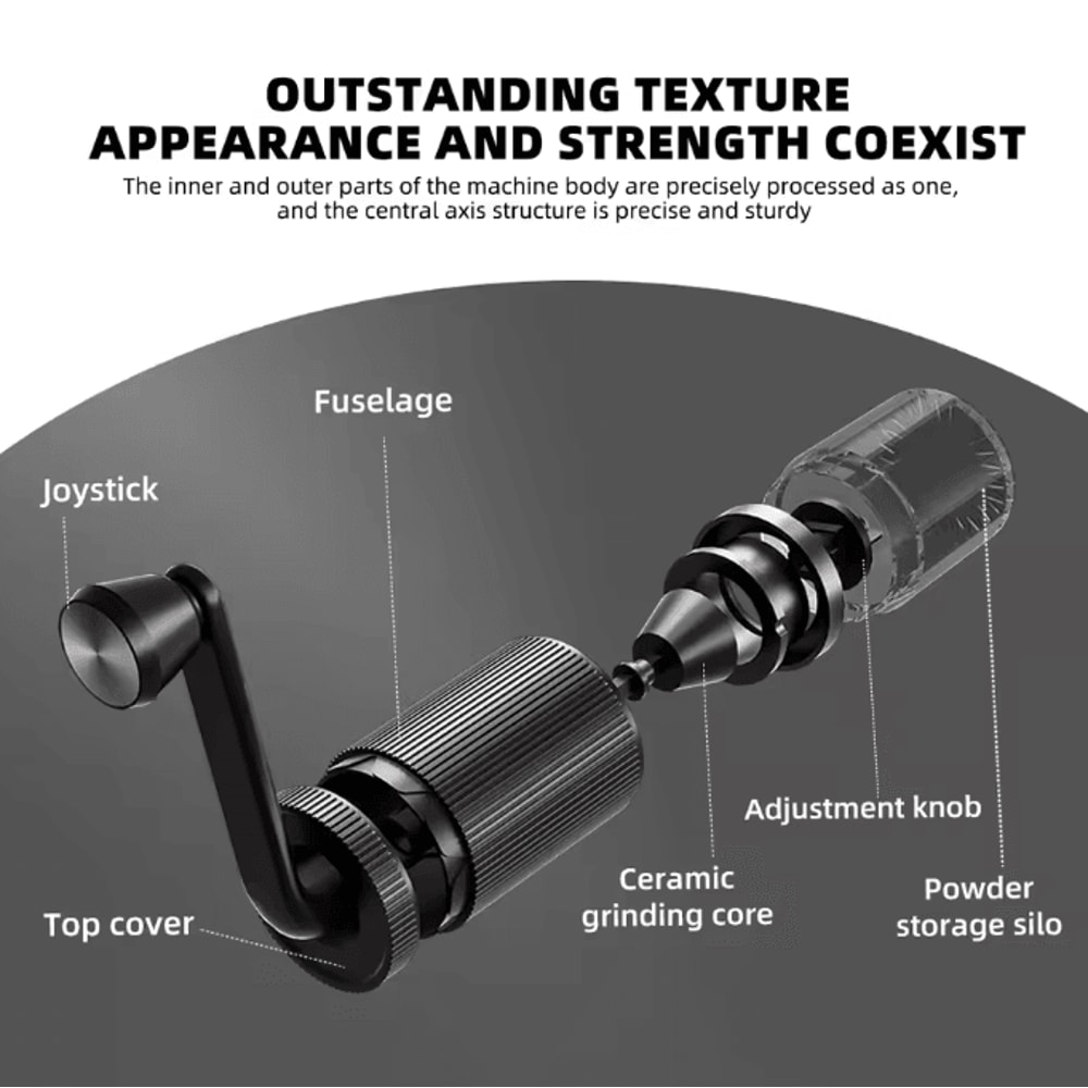 BrewGo Mini Manual Coffee Grinder With Adjustable Conical Burr 2