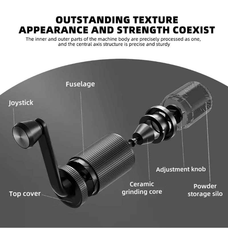 BrewGo Mini Manual Coffee Grinder With Adjustable Conical Burr 2