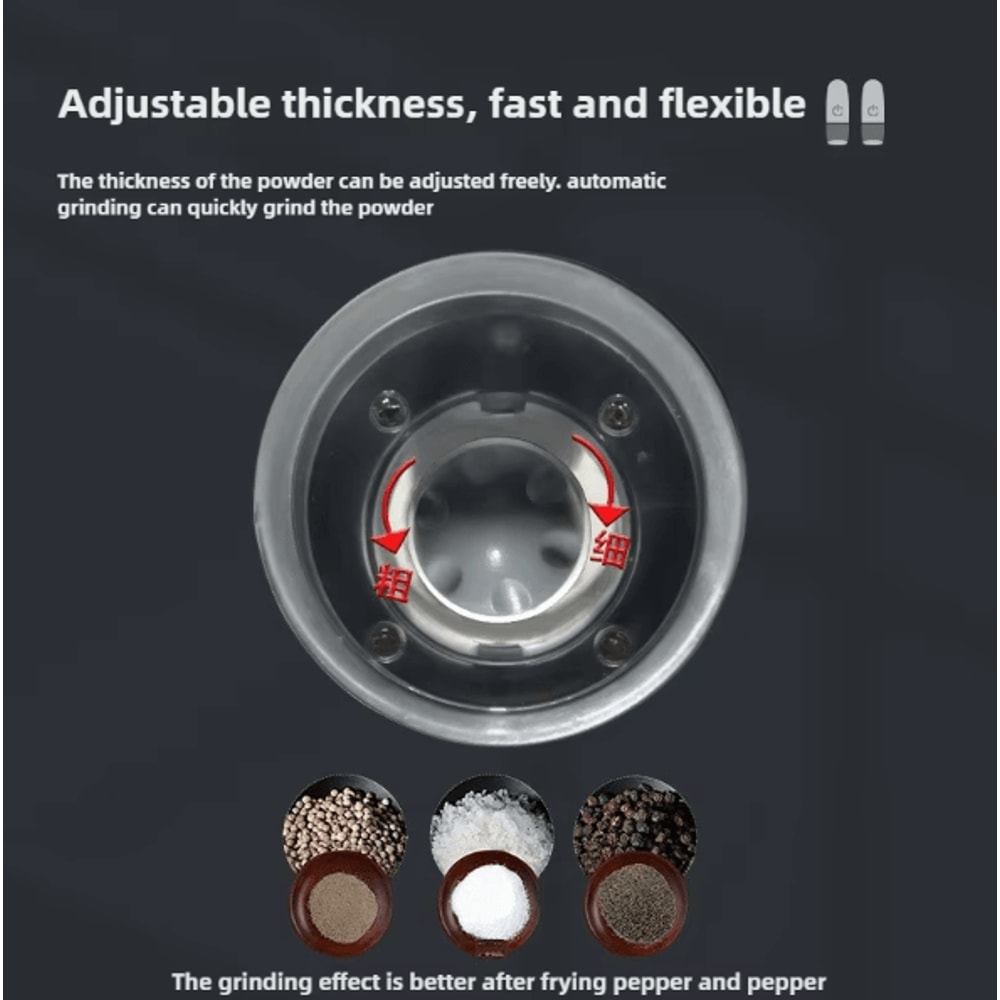 SpiceEase USB Rechargeable Electric Salt Pepper Grinder With Adjustable Coarseness 3