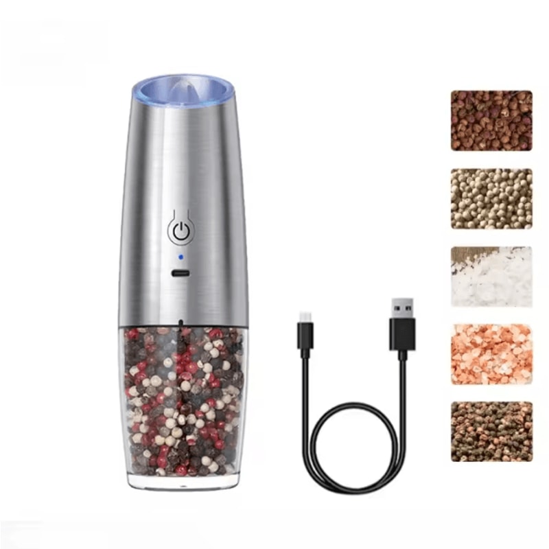 SpiceEase USB Rechargeable Electric Salt Pepper Grinder With Adjustable Coarseness 6