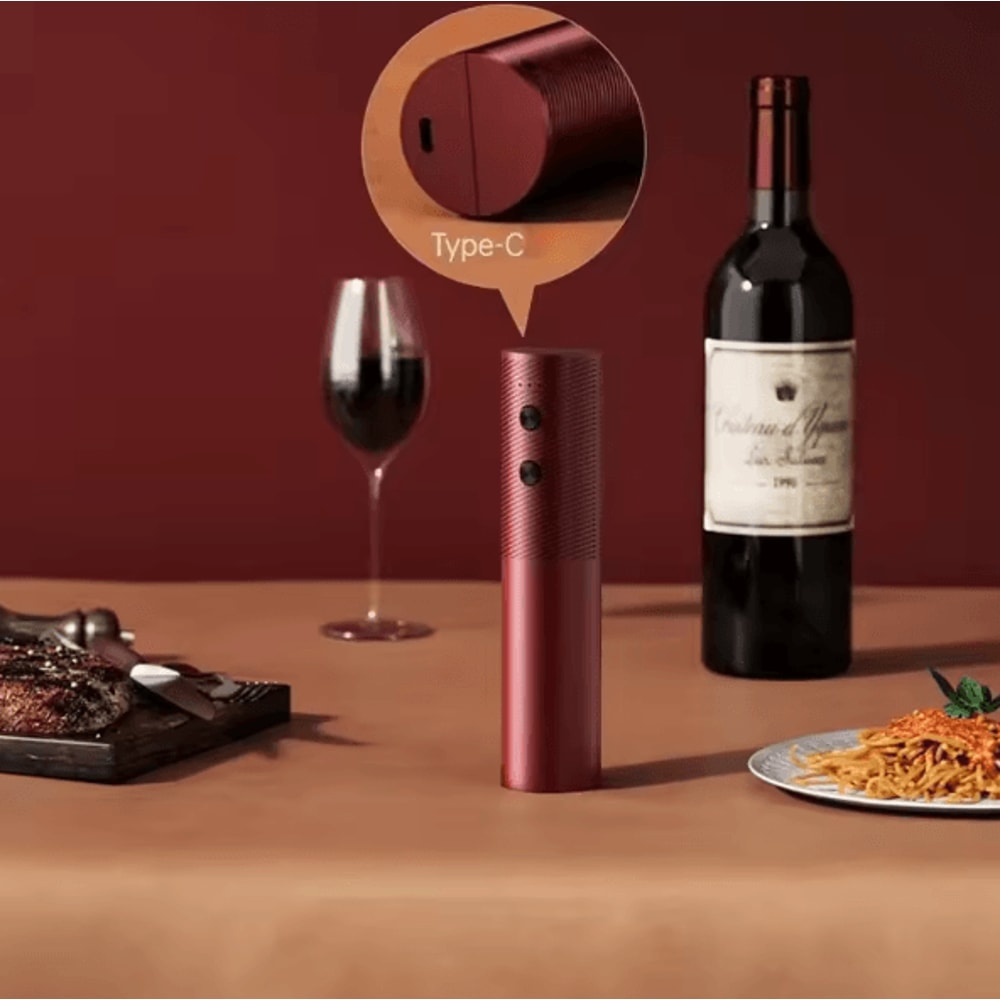 VinoEase Rechargeable Electric Wine Opener With OneTouch Cork Removal 3