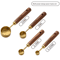 BaristaCraft 8Piece Stainless Steel Measuring Cups Spoons With Wooden Handles 5