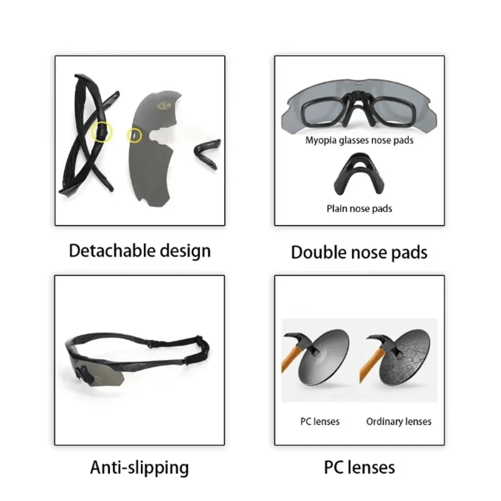 StealthGuard HD Tactical Goggles With 3 Interchangeable Lenses 2