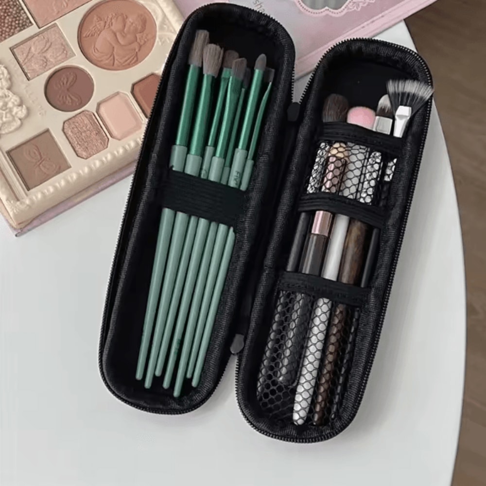 GlamGuard DoubleZip Waterproof Travel Makeup Brush Organizer 5