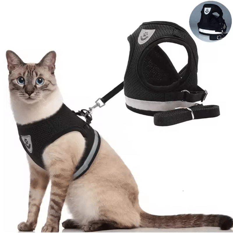 SafePaw Reflective EscapeProof Cat Harness Leash Set 1