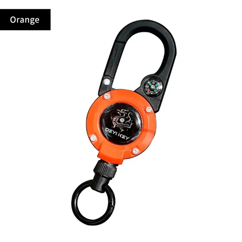 SecureClip Retractable Steel Wire Keychain With Carabiner Reel 9