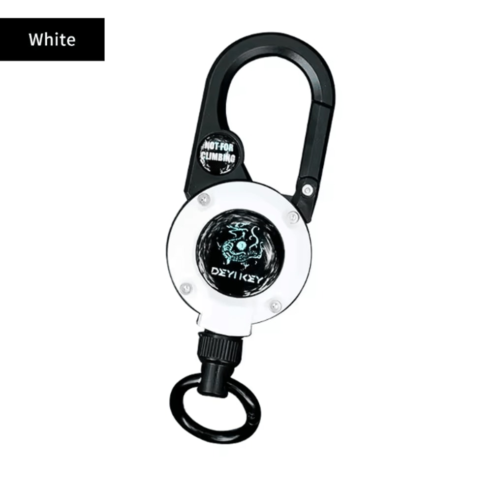 SecureClip Retractable Steel Wire Keychain With Carabiner Reel 6