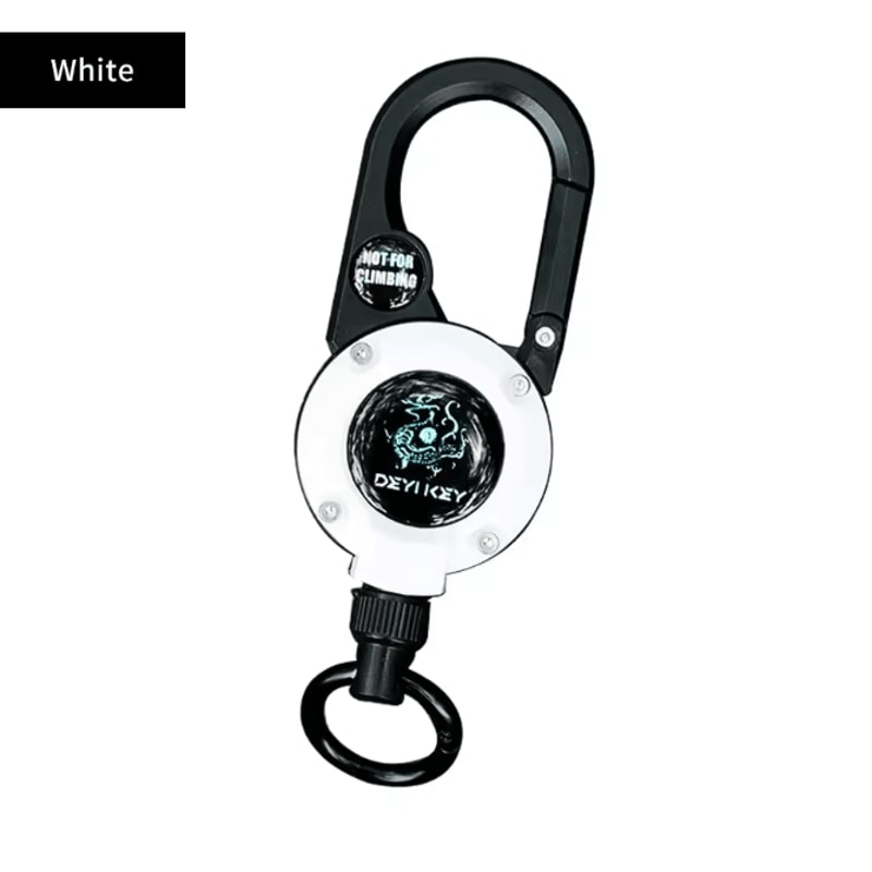 SecureClip Retractable Steel Wire Keychain With Carabiner Reel 6