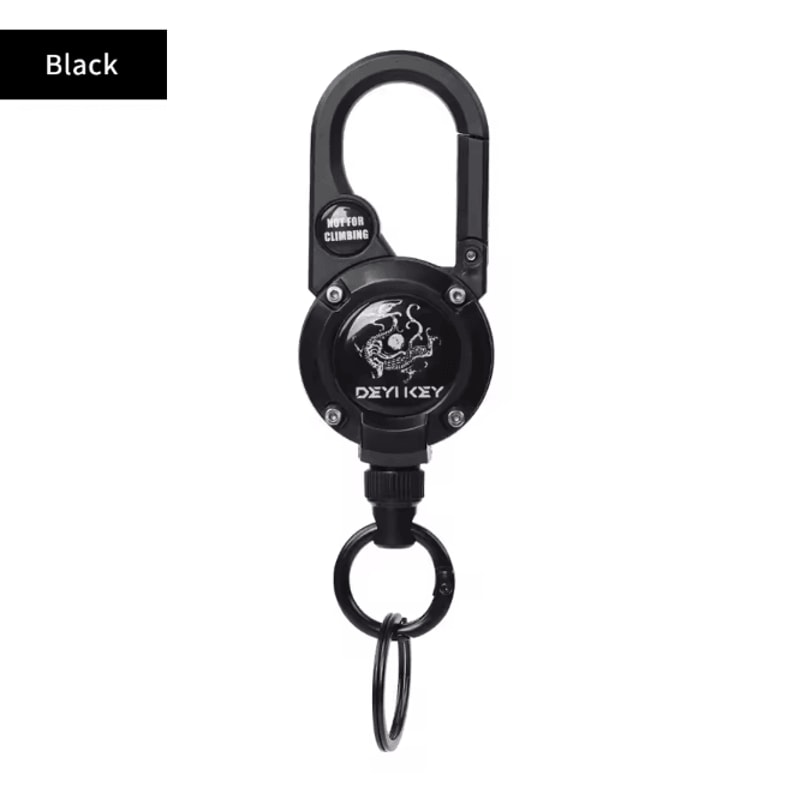 SecureClip Retractable Steel Wire Keychain With Carabiner Reel 8