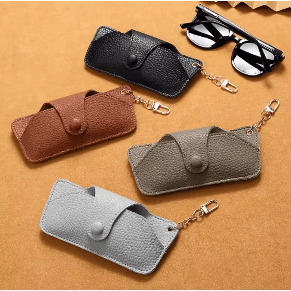 RetroCarry PU Leather Glasses Pouch With Lanyard Strap 0