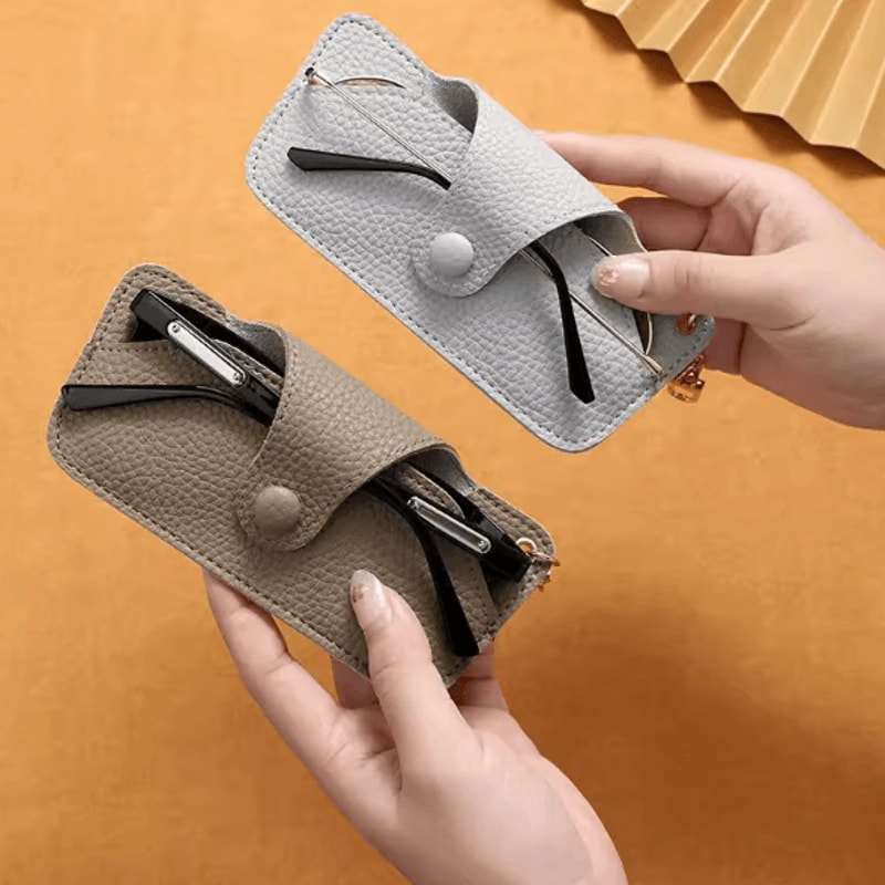 RetroCarry PU Leather Glasses Pouch With Lanyard Strap 3