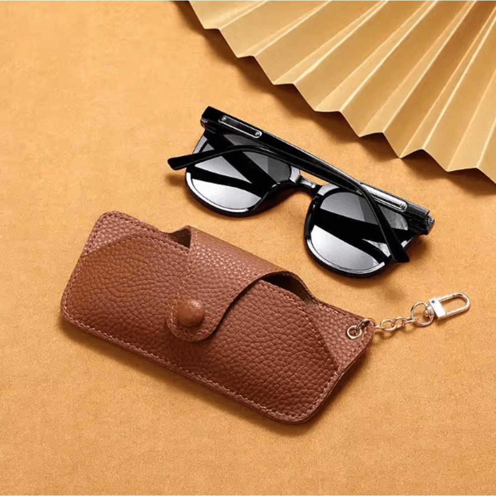 RetroCarry PU Leather Glasses Pouch With Lanyard Strap 5