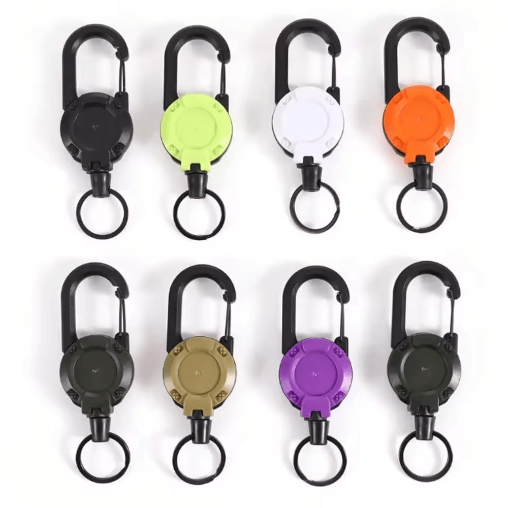 GripLock Retractable Carabiner Keychain With Steel Wire Reel 0