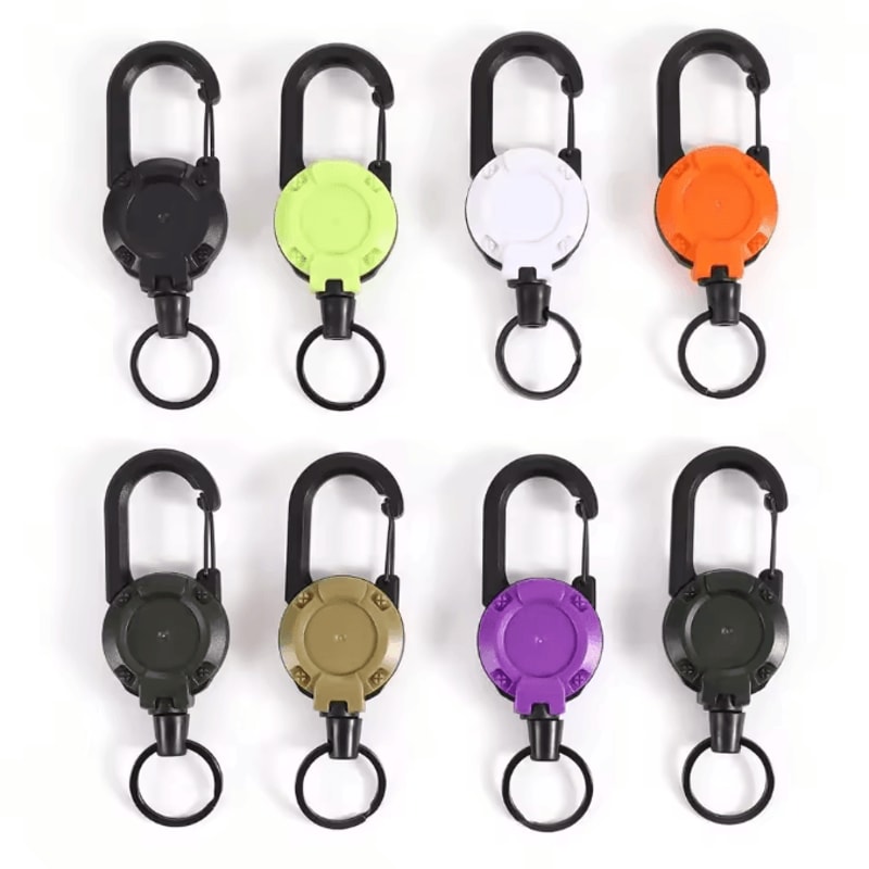 GripLock Retractable Carabiner Keychain With Steel Wire Reel 0
