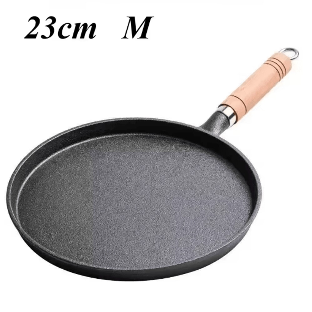 IronPro 26cm Cast Iron Frying Pan PreSeasoned Skillet For Steak Eggs Pancakes Crepes Induction Gas 4