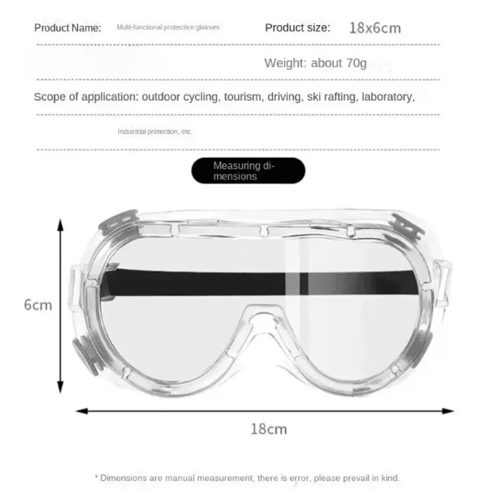 ClearGuard Waterproof AntiFog Safety Goggles For Work Lab Outdoor Protection 4