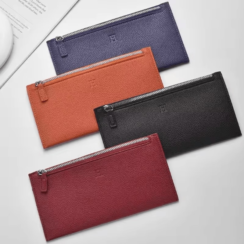 LuxeSlim Women Leather Long Wallet Zipper Phone Holder UltraThin Clutch Purse Large Capacity Organi 0