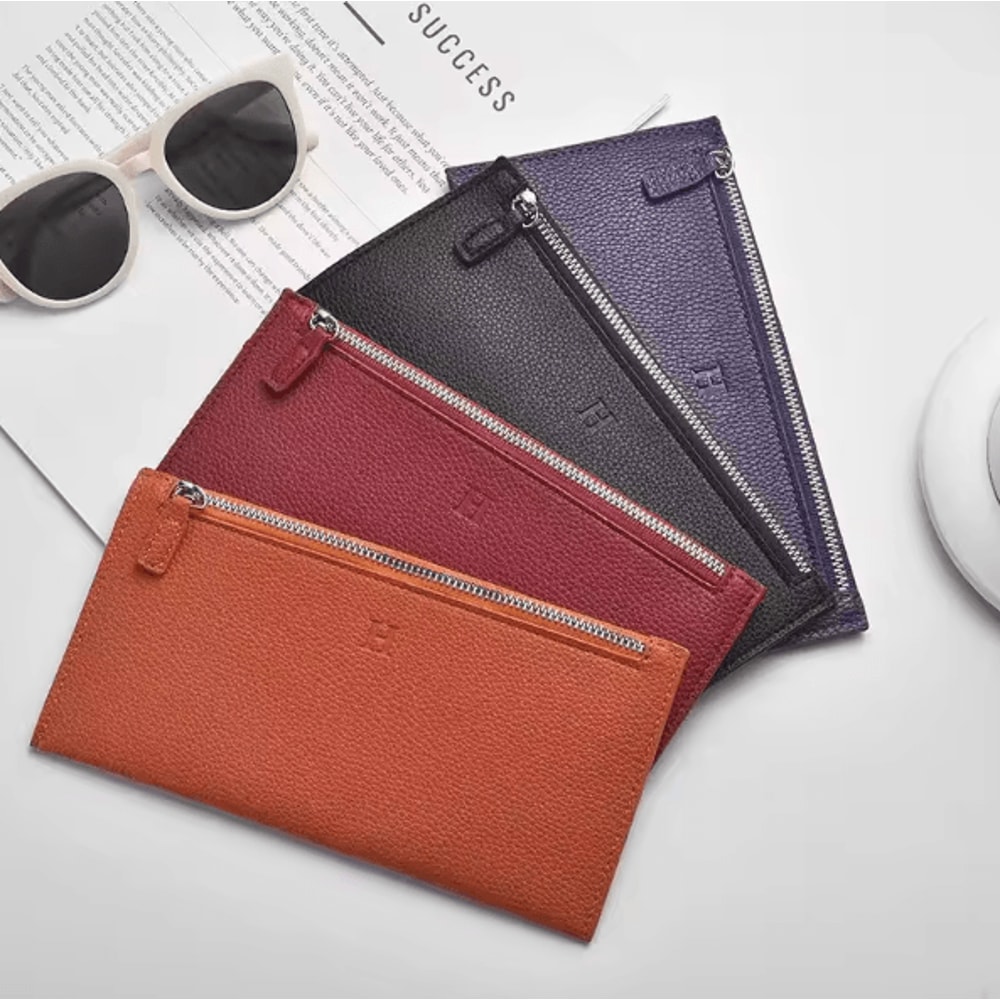 LuxeSlim Women Leather Long Wallet Zipper Phone Holder UltraThin Clutch Purse Large Capacity Organi 1