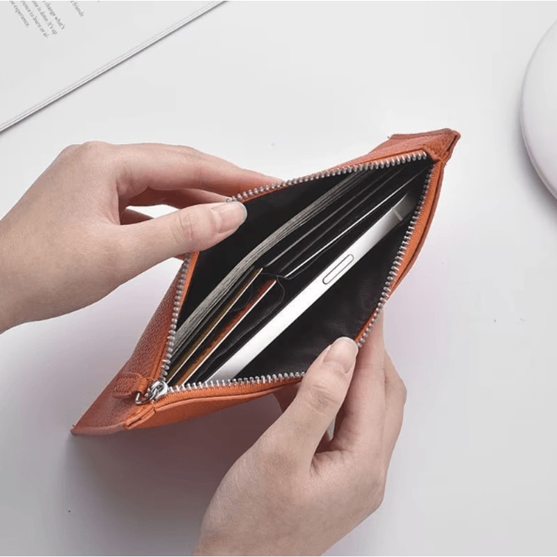 LuxeSlim Women Leather Long Wallet Zipper Phone Holder UltraThin Clutch Purse Large Capacity Organi 2