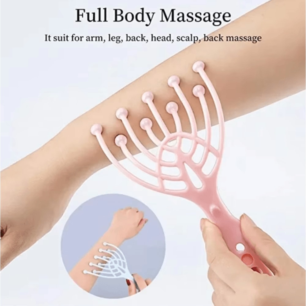 ZenClaw Handheld Scalp Head Massager 5Finger Steel Ball Relaxation Tool For Stress Relief Hair Car 1