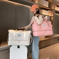 flexcarry lightweight large capacity travel duffle bag weekender gym tote shoulder overnight bag for travel & fitness