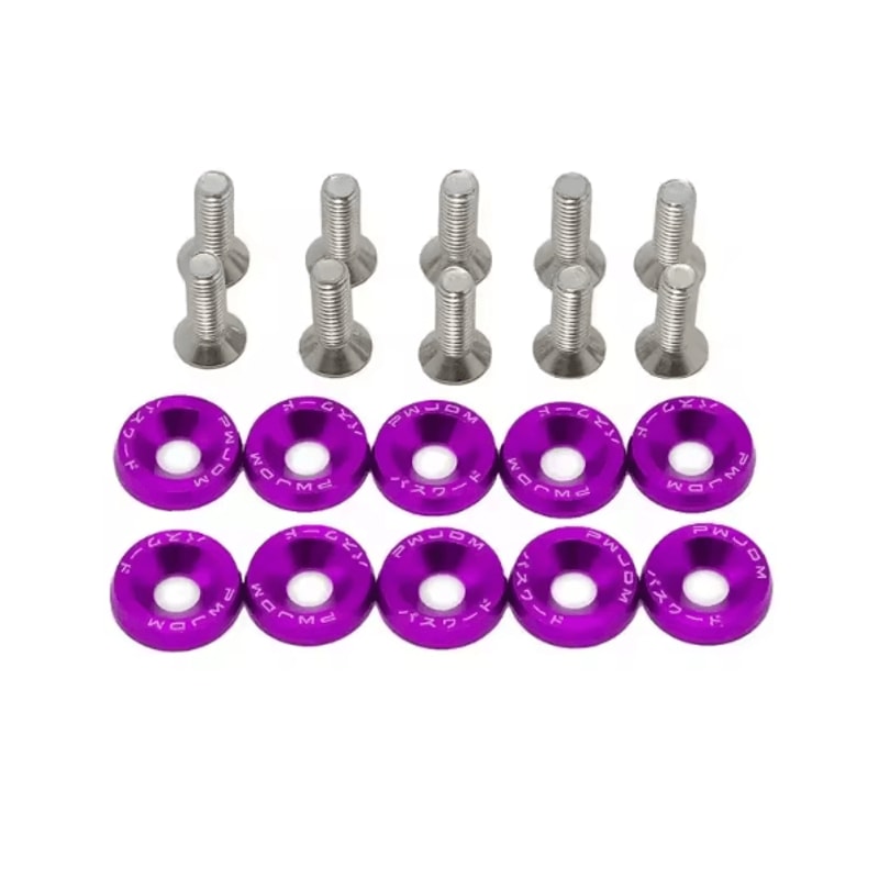AutoStyle M6 Fender Washer Bolt Kit 10PCS Car Bumper Engine Bay Dress Up Screws License Plate Faste 3