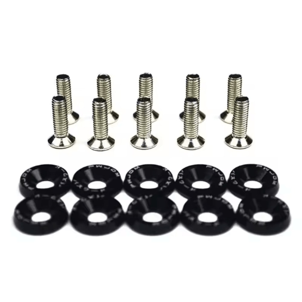 AutoStyle M6 Fender Washer Bolt Kit 10PCS Car Bumper Engine Bay Dress Up Screws License Plate Faste 4