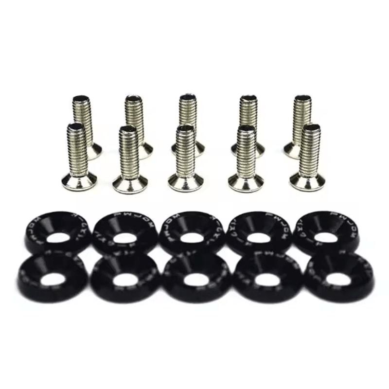 AutoStyle M6 Fender Washer Bolt Kit 10PCS Car Bumper Engine Bay Dress Up Screws License Plate Faste 4
