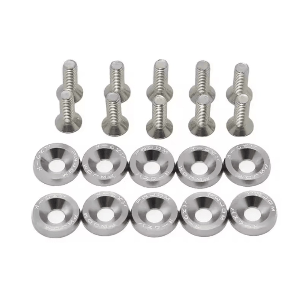 AutoStyle M6 Fender Washer Bolt Kit 10PCS Car Bumper Engine Bay Dress Up Screws License Plate Faste 12