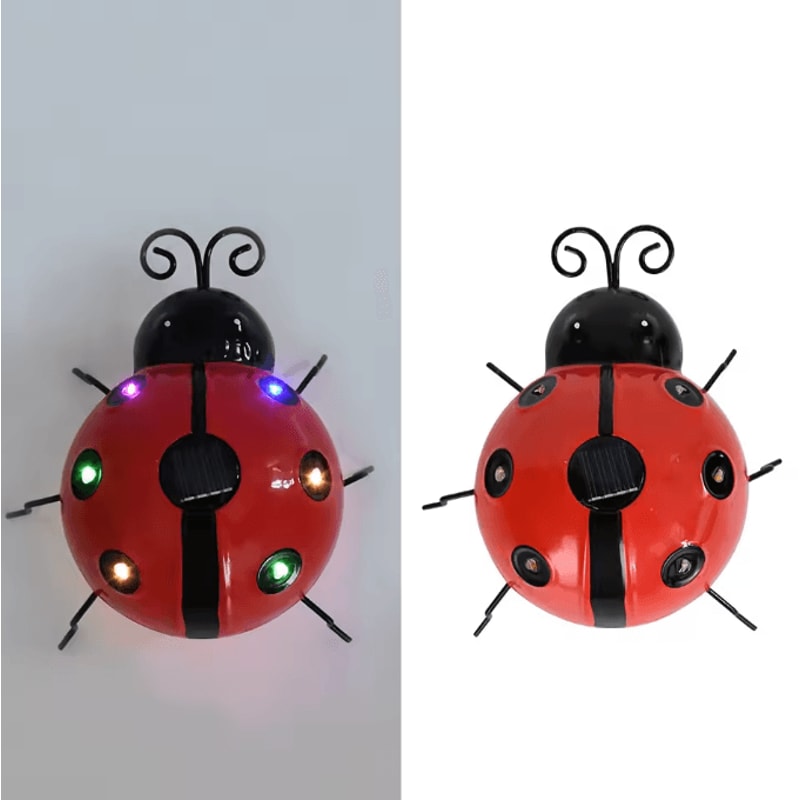 GlowBug Solar Ladybug Hanging Light Waterproof Metal Garden Decor Outdoor LED Porch Backyard Orname 4