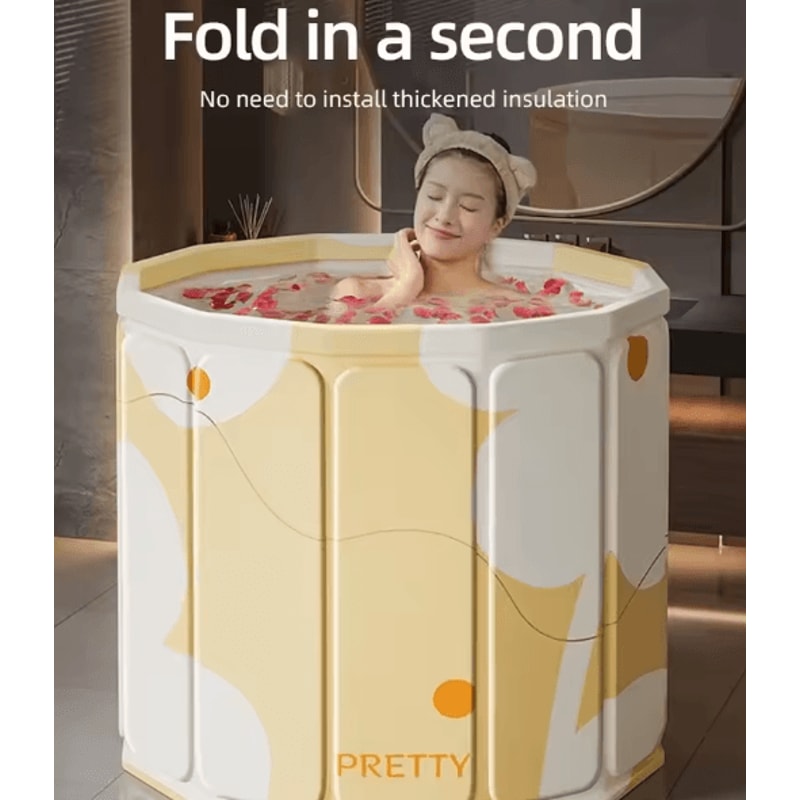 EcoSoak Foldable Portable Bathtub Thickened PVC Spa Tub For Adults Kids Indoor Outdoor Soaking Bat 0