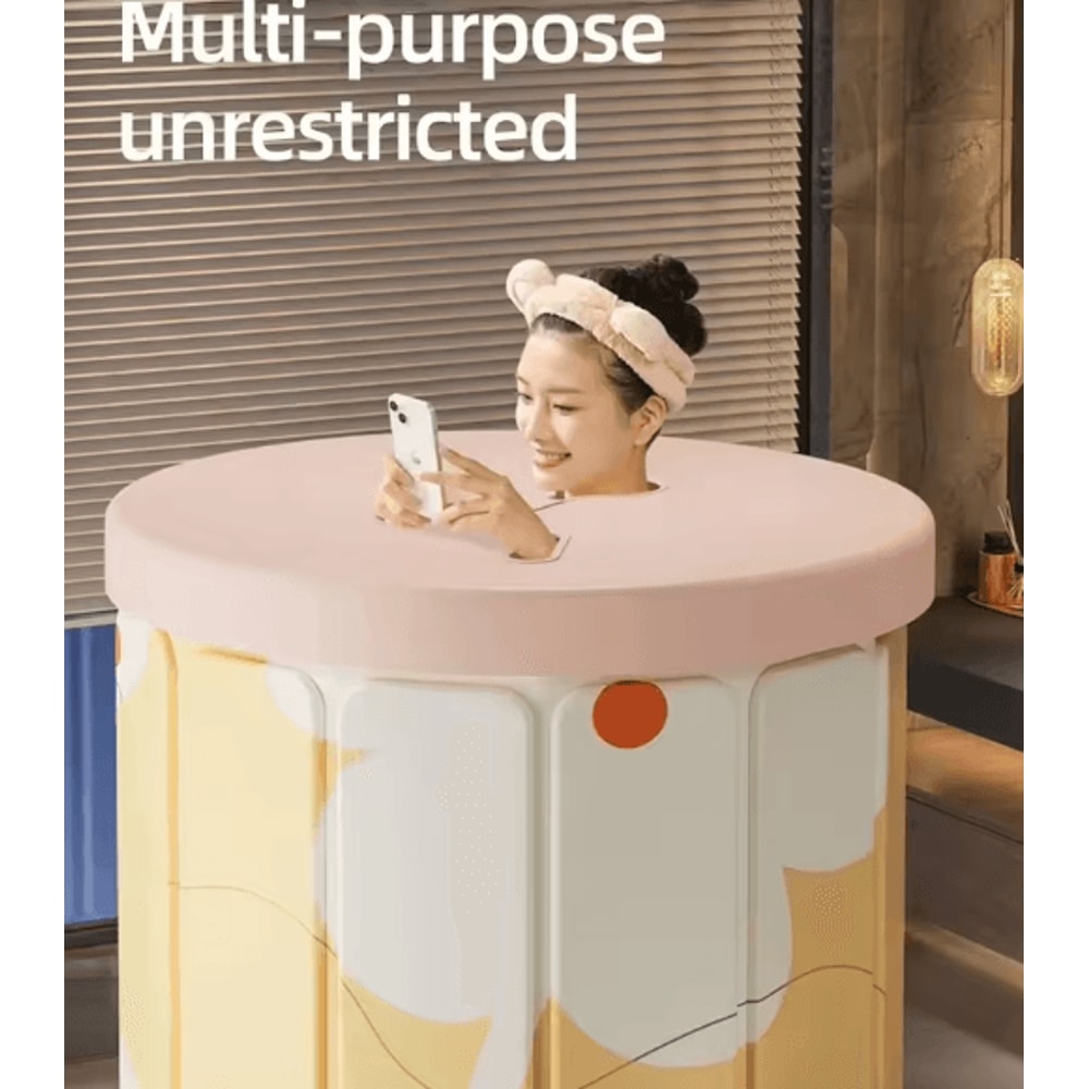 EcoSoak Foldable Portable Bathtub Thickened PVC Spa Tub For Adults Kids Indoor Outdoor Soaking Bat 1