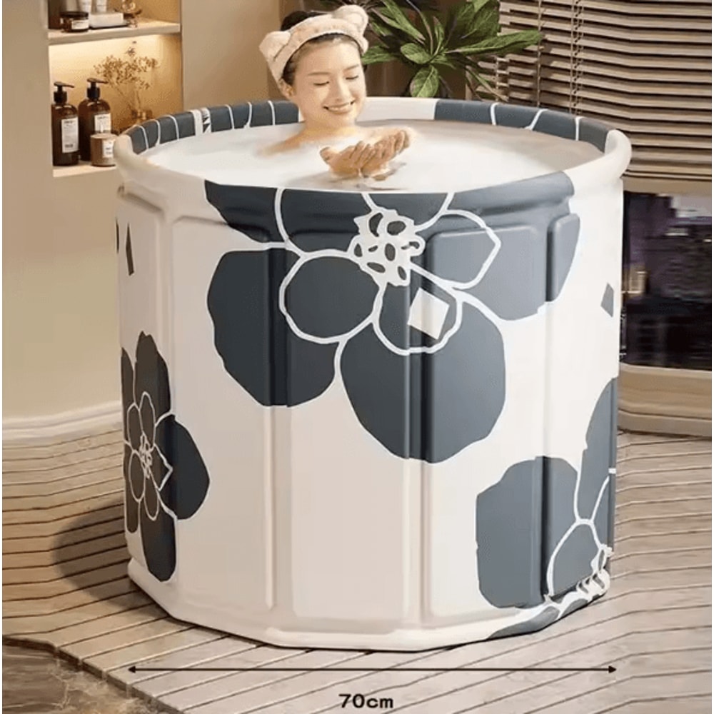 EcoSoak Foldable Portable Bathtub Thickened PVC Spa Tub For Adults Kids Indoor Outdoor Soaking Bat 4