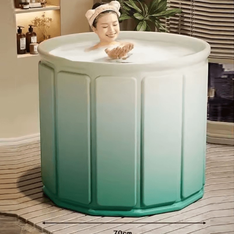 EcoSoak Foldable Portable Bathtub Thickened PVC Spa Tub For Adults Kids Indoor Outdoor Soaking Bat 5