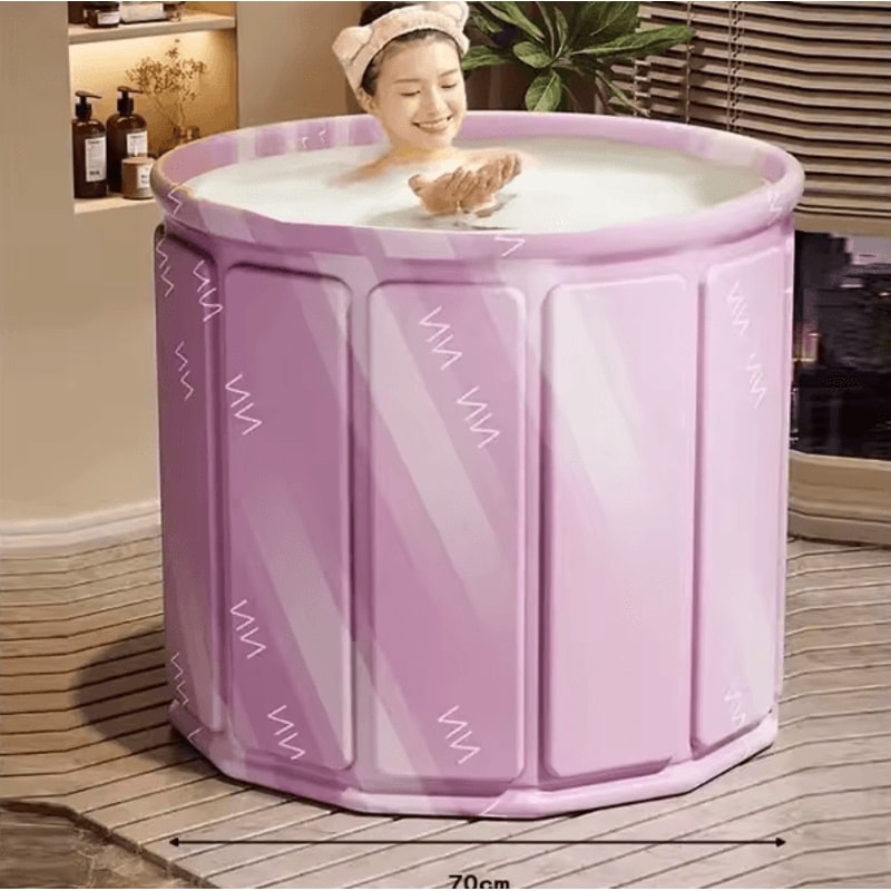 EcoSoak Foldable Portable Bathtub Thickened PVC Spa Tub For Adults Kids Indoor Outdoor Soaking Bat 6