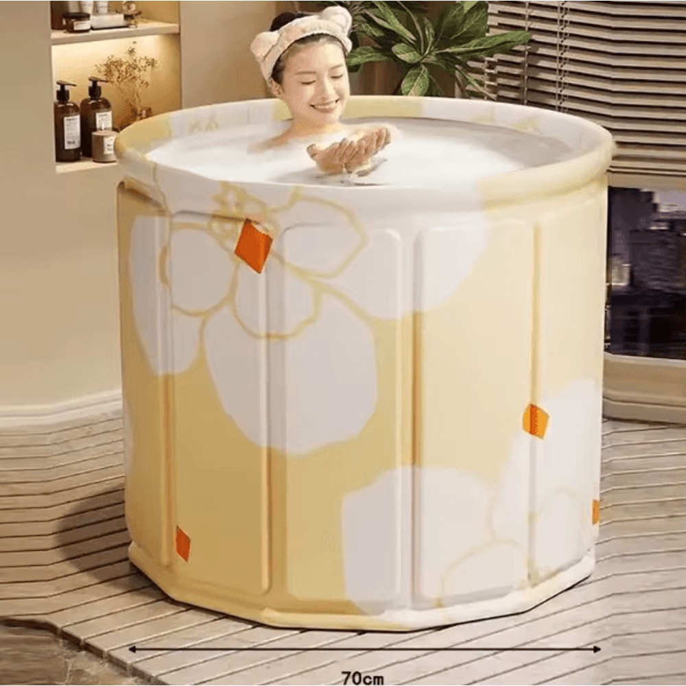EcoSoak Foldable Portable Bathtub Thickened PVC Spa Tub For Adults Kids Indoor Outdoor Soaking Bat 7