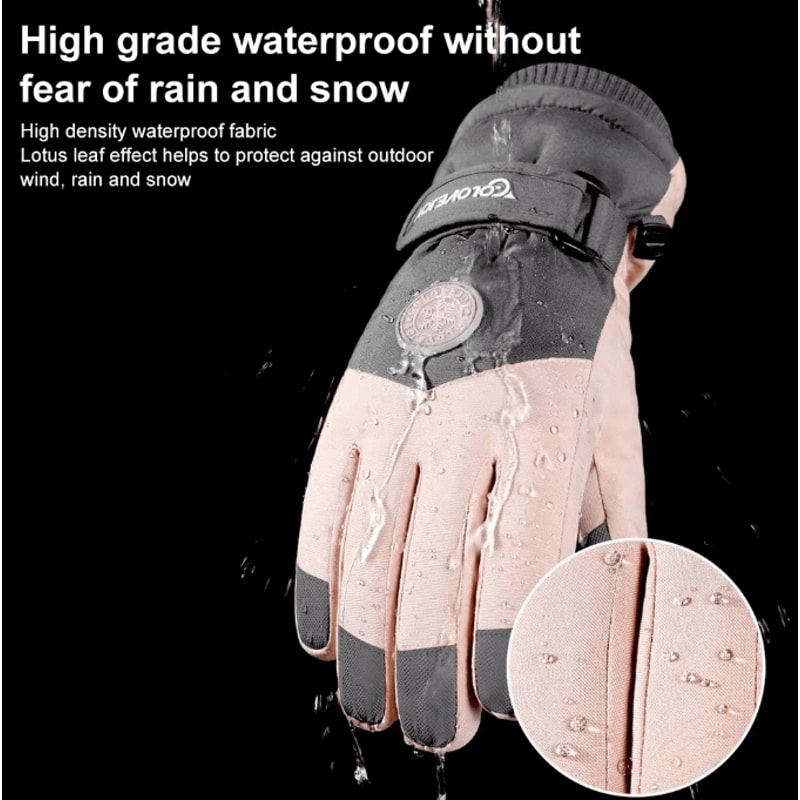 ThermaGrip Waterproof Ski Gloves Touchscreen Winter Thermal Snow Gloves For Skiing Snowboarding Cyc 2