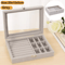 ClearView Transparent Jewelry Organizer Box With Flip Lid MultiCompartment Earring Ring Necklace St 5