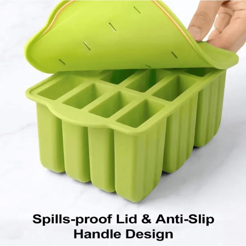 FrostFun 12Cavity Silicone Popsicle Molds Set With 50 Sticks BPAFree Ice Pop Maker For Kids Homema 2