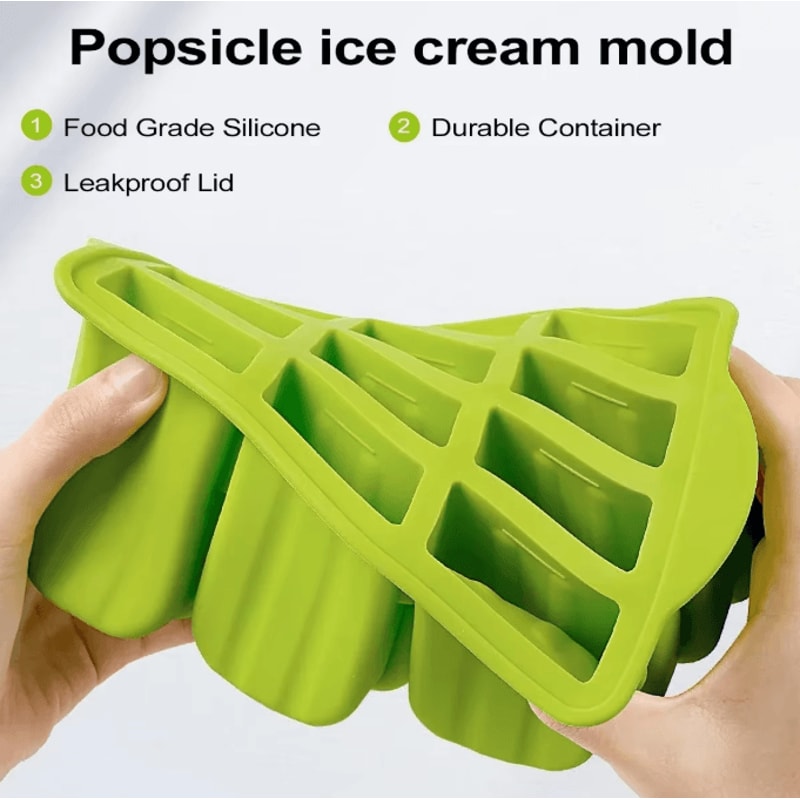 FrostFun 12Cavity Silicone Popsicle Molds Set With 50 Sticks BPAFree Ice Pop Maker For Kids Homema 3