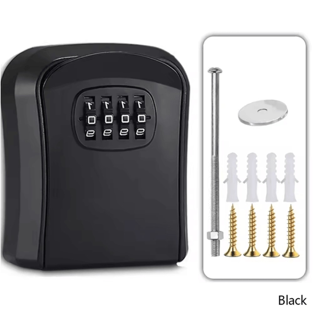 SecureGuard Wall Mounted Password Key Lock Box AntiTheft Metal Storage Safe For Home Outdoor Hidden 8